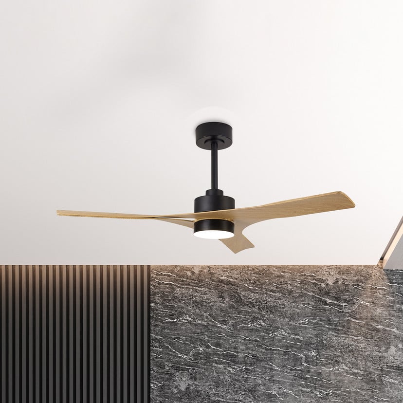 lampenwelt LED-Deckenventilator Thai holz DC-Motor leise Ø 122 cm CCT