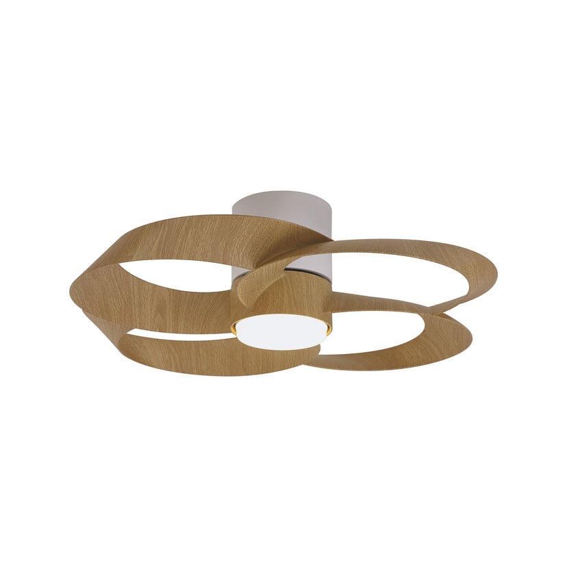 lampenwelt LED-Deckenventilator Rose holz DC-Motor leise Ø 65 cm CCT