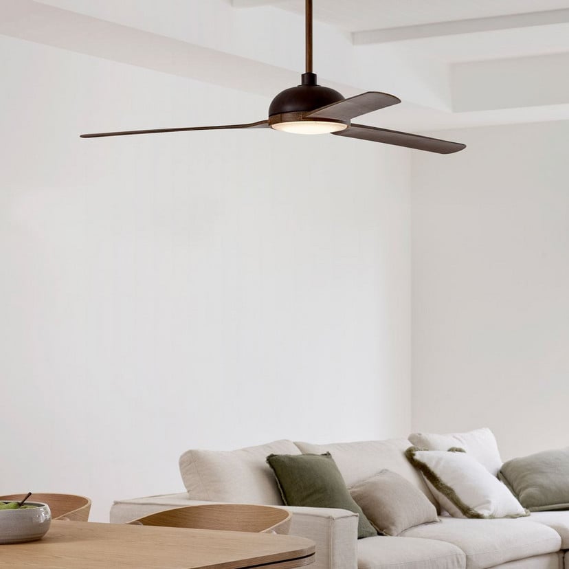 lampenwelt Beacon Deckenventilator mit Licht Unione bronze/koa leise Valentinstagsangebot