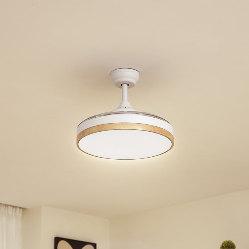 lampenwelt Lindby LED-Deckenventilator Oras weiß DC leise Ø 107 cm