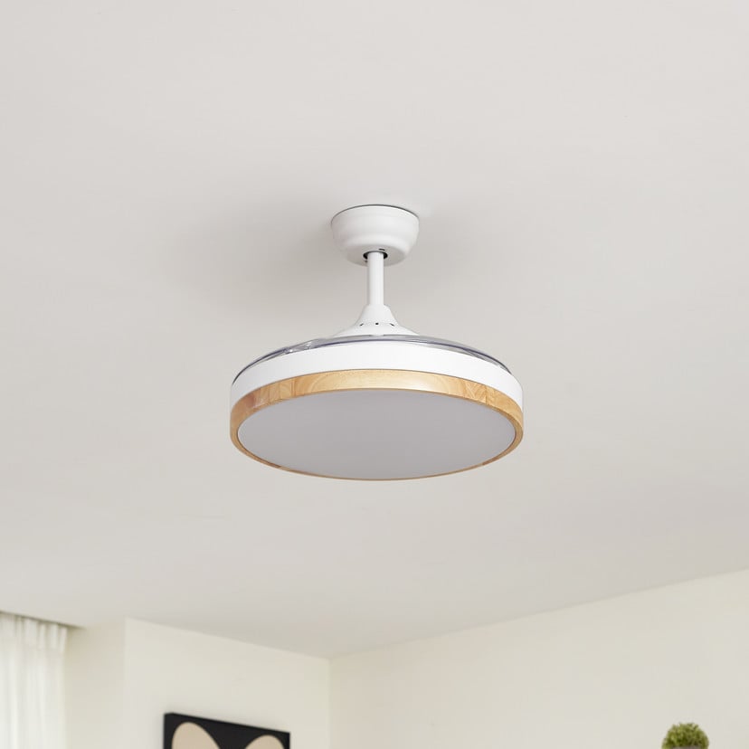 lampenwelt Lindby LED-Deckenventilator Oras weiß DC leise Ø 107 cm Lagerräumung