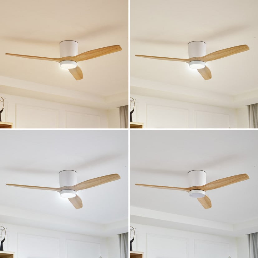 lampenwelt Lucande LED-Deckenventilator Faipari weiß DC leise 132cm