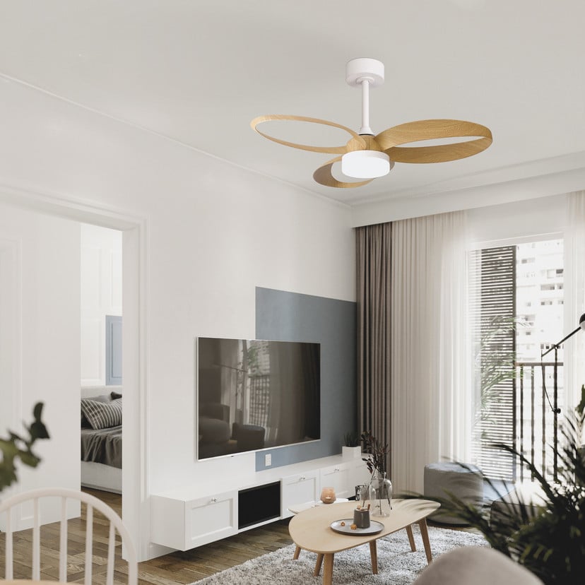 lampenwelt LED-Deckenventilator Infinity Holzdekor DC leise Ø 93 cm CCT Zeitlich begrenztes Angebot
