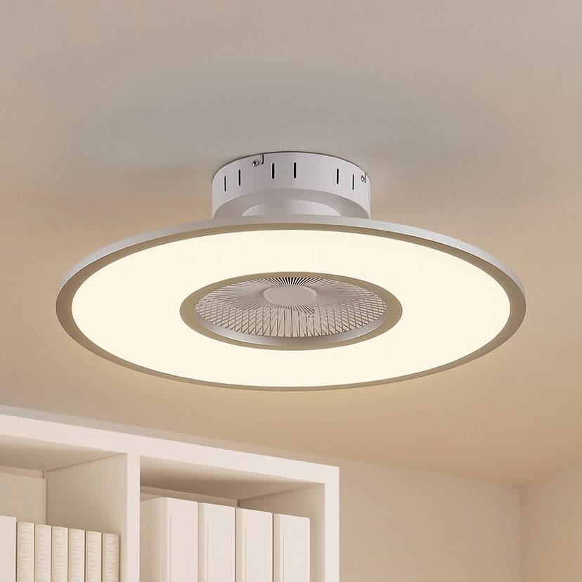 lampenwelt Lindby LED-Deckenventilator Romea rund DC leise 60 cm