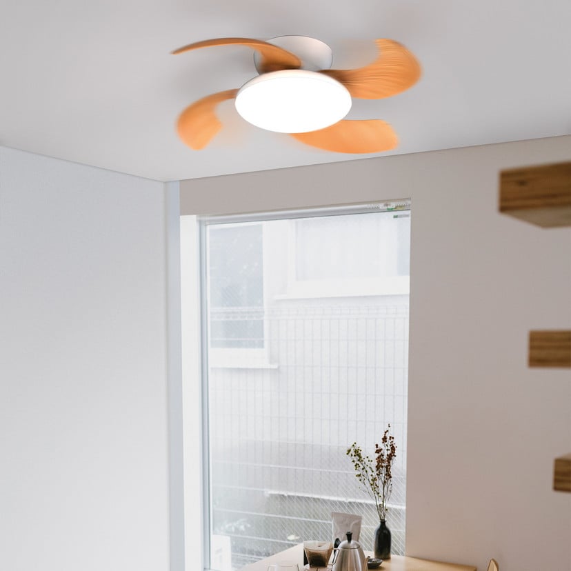 lampenwelt LED-Deckenventilator Aloha holz DC-Motor leise Ø 90 cm CCT Große Rabatte