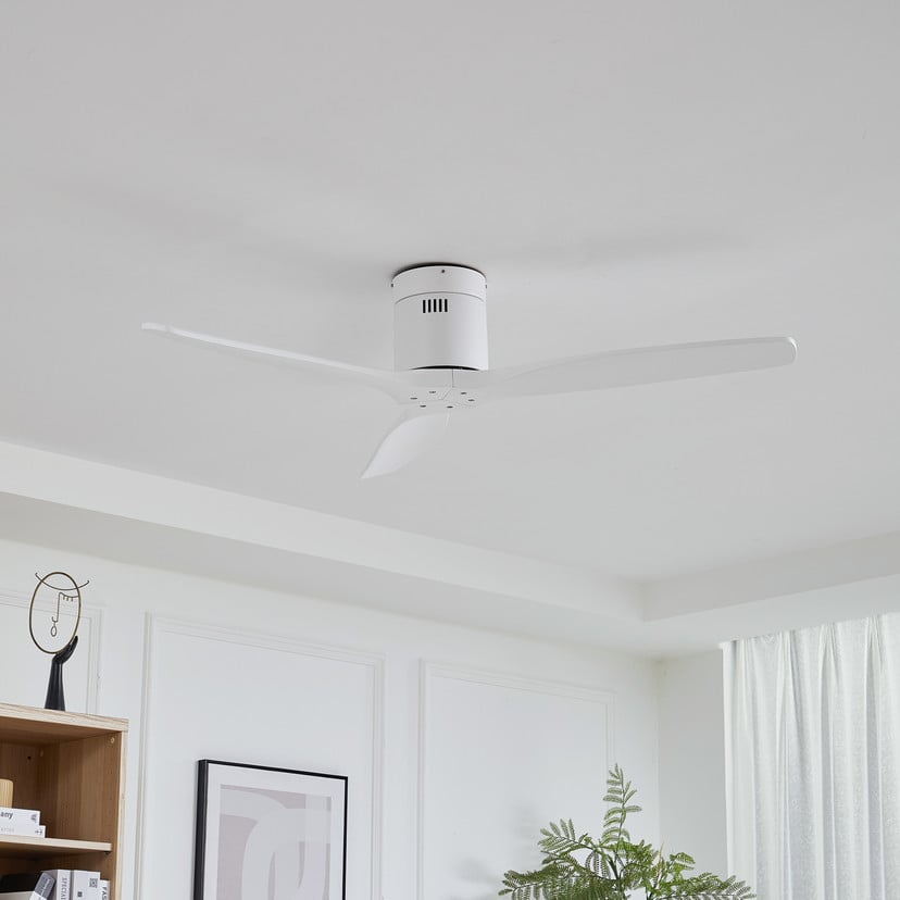 lampenwelt Lucande Deckenventilator Vindur weiß DC leise Ø 132 cm