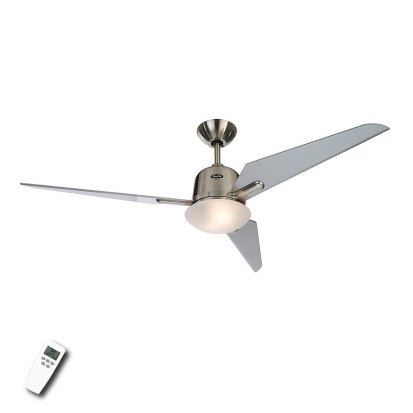 lampenwelt Deckenventilator Eco Aviatos silber 132 cm