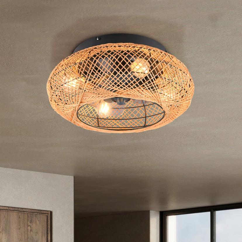 lampenwelt Deckenventilator Lillesand mit Licht leise Ø 50 cm FB