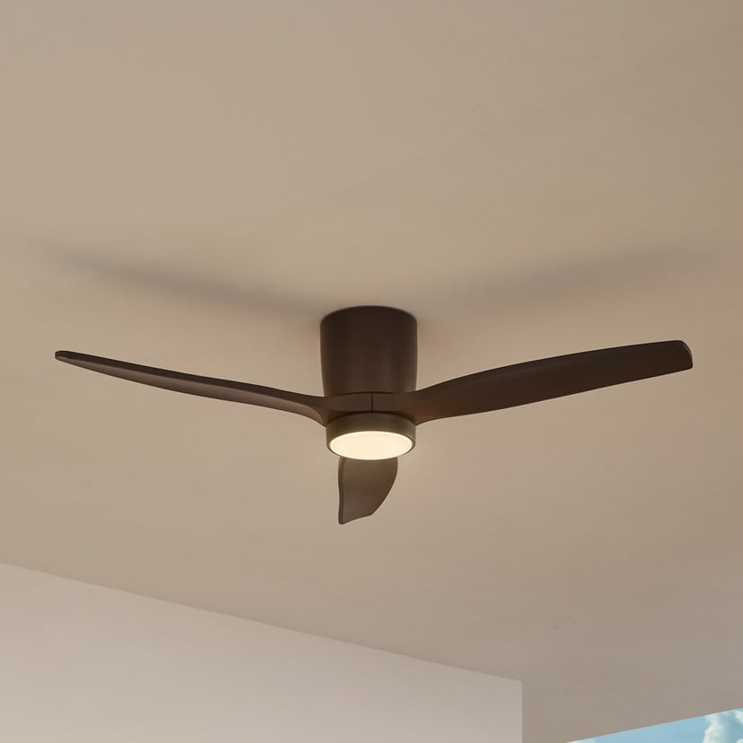 lampenwelt Lucande LED-Außen-Deckenventilator Sorin schwarz DC leise
