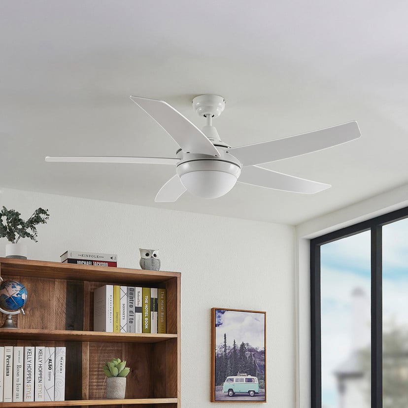 lampenwelt Lindby Deckenventilator mit Licht Auraya leise weiß 130cm Begrenzte Freigabe