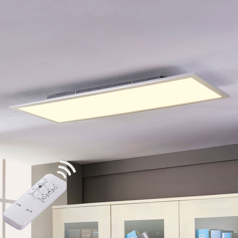 lampenwelt Lindby LED-Panel Livel CCT 120 cm x 30 cm Fernbedienung