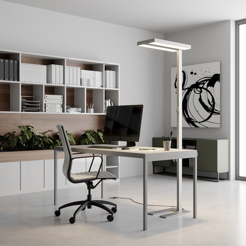 lampenwelt Arcchio LED-Stehlampe Logan Basic silber 6.000 lm dimmbar Nur für heute