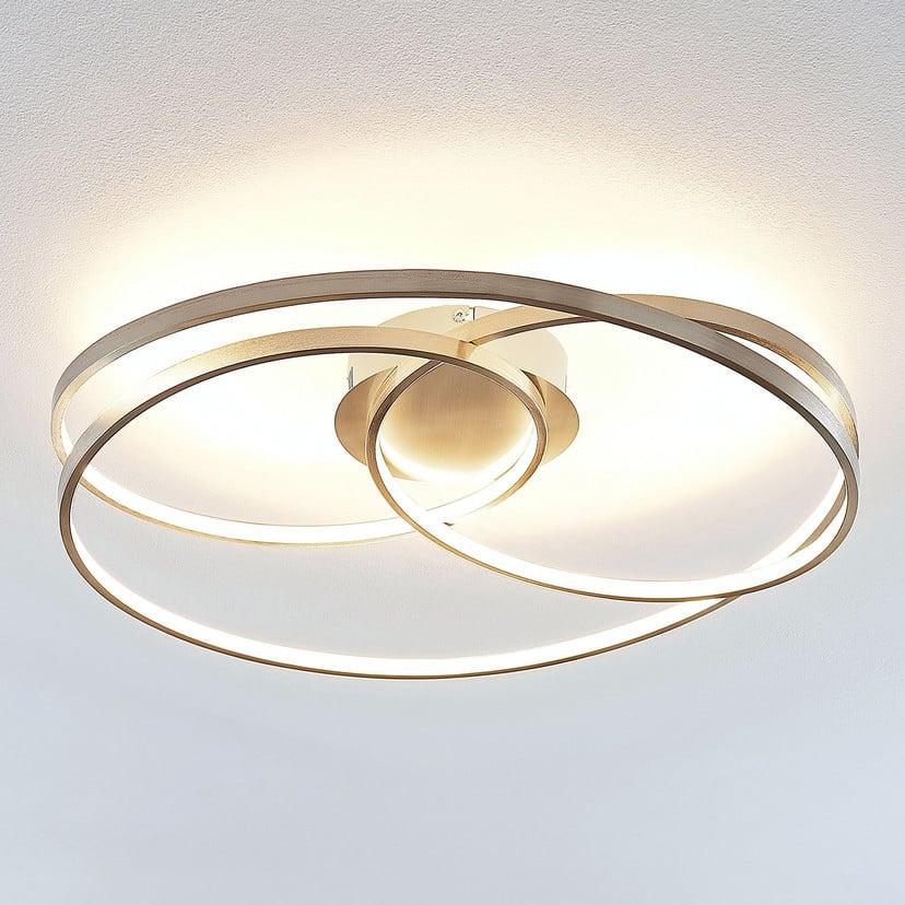 lampenwelt Lindby LED-Deckenlampe Joline Ø 60 cm nickelfarben Metall