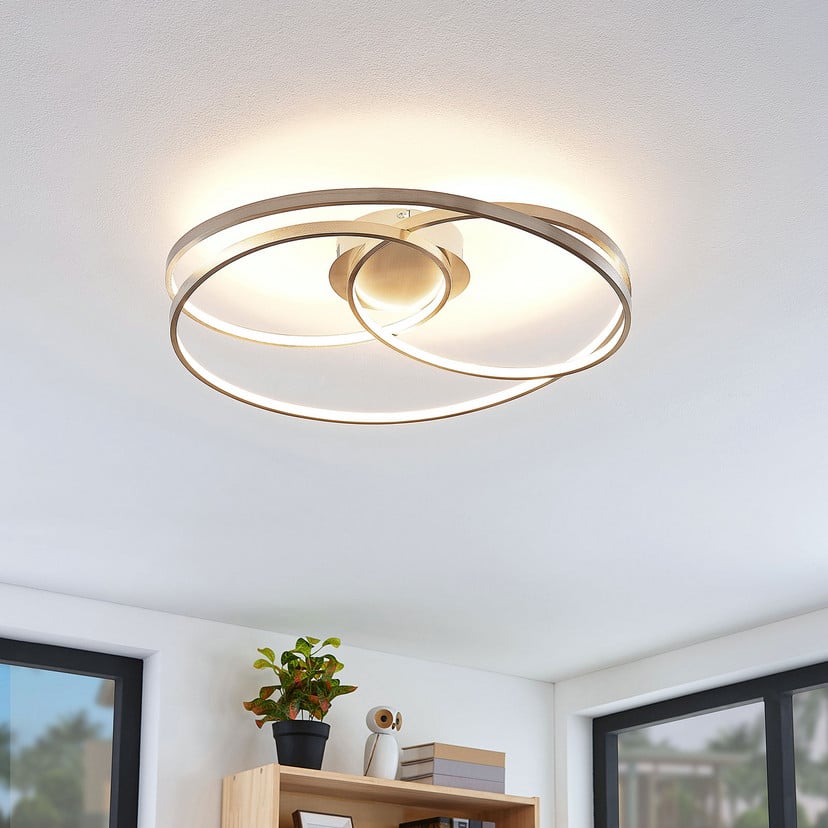 lampenwelt Lindby LED-Deckenlampe Joline Ø 60 cm nickelfarben Metall Bis zu 55% Rabatt