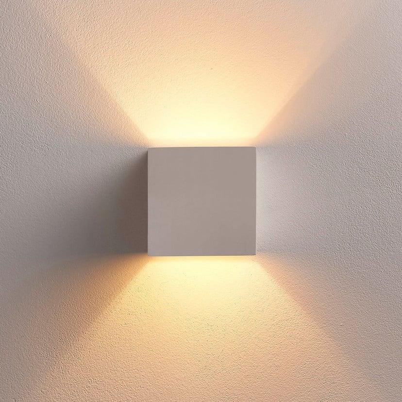 lampenwelt Lindby Wandleuchte Kay weiß Gips 11 5 x 11 5 cm Nur noch ein Tag übrig