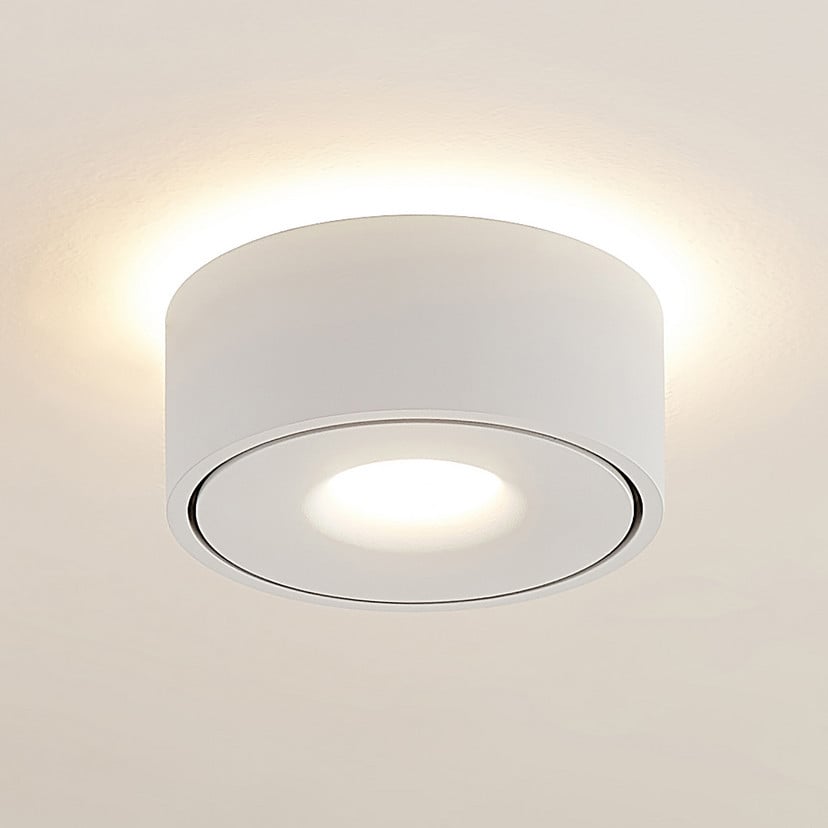 lampenwelt Arcchio LED-Deckenlampe Rotari weiß up und down Alu