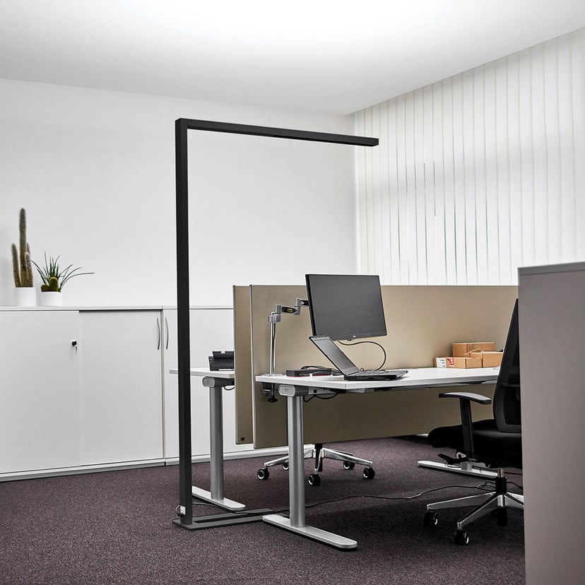 lampenwelt Arcchio LED-Büro-Stehlampe Jolinda schwarz 4000K Sensor