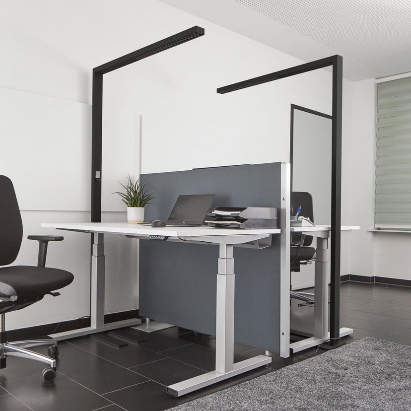 lampenwelt Arcchio LED-Büro-Stehlampe Jolinda schwarz 4000K Sensor Begrenzt auf 3 Tage