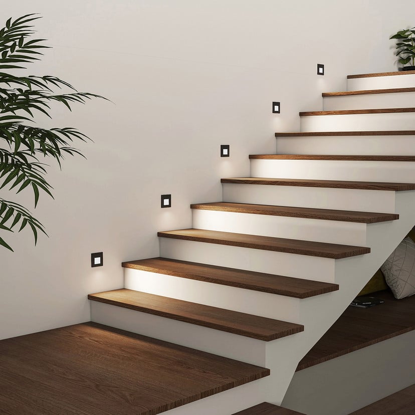 lampenwelt Arcchio LED-Einbaulampe Vexi 7 8 cm x 7 8 cm schwarz CCT zollfrei