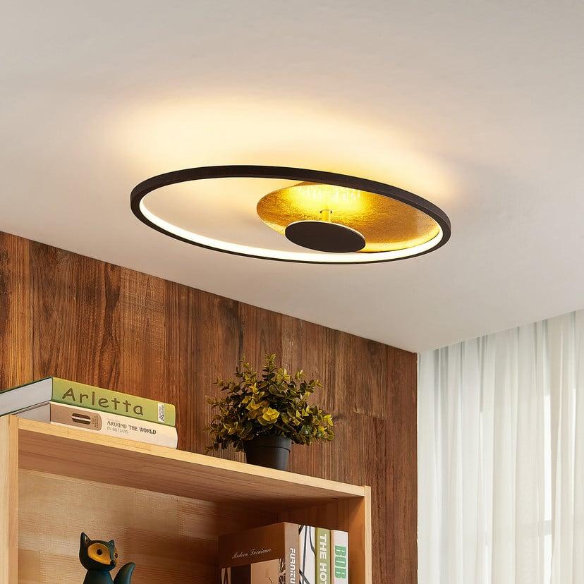 lampenwelt Lindby LED-Deckenleuchte Feival 61 cm rost/gold dimmbar Rabatte dieses Monats