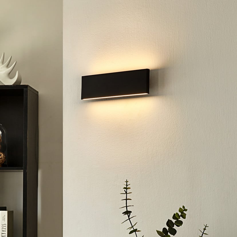 lampenwelt Lindby LED-Wandlampe Ignazia 28cm schwarz Metall up/down