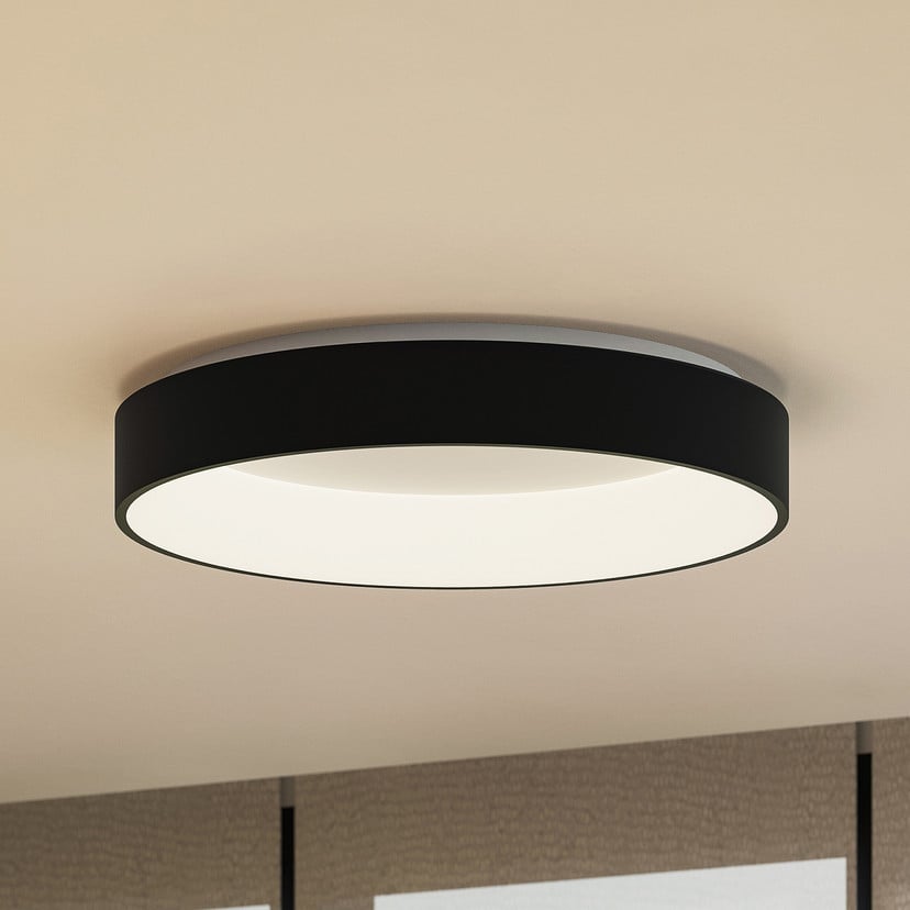 lampenwelt Arcchio LED-Deckenlampe Aleksi Ø 60cm schwarz Metall CCT