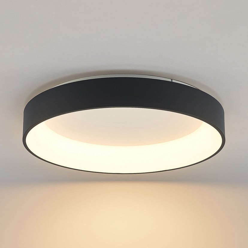 lampenwelt Arcchio LED-Deckenlampe Aleksi Ø 60cm schwarz Metall CCT Günstiger Verkauf