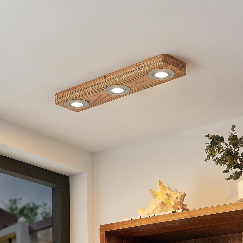lampenwelt Lindby LED-Deckenleuchte Mikari 48 cm Holz schwenkbar Meist gekauft