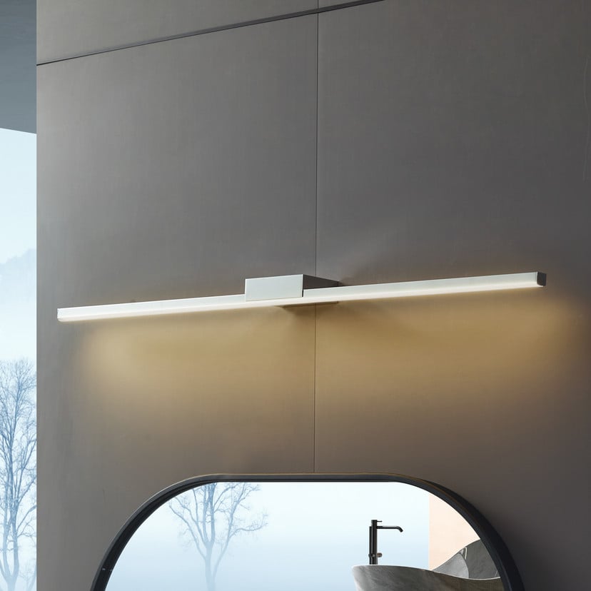 lampenwelt Lucande LED-Spiegellampe Kivana chrom Metall 90 cm IP44