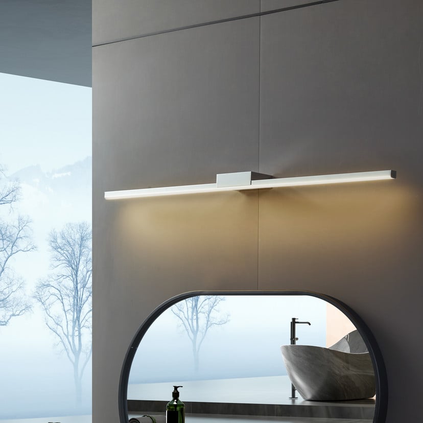 lampenwelt Lucande LED-Spiegellampe Kivana chrom Metall 90 cm IP44 Limitierter Zeitrabatt