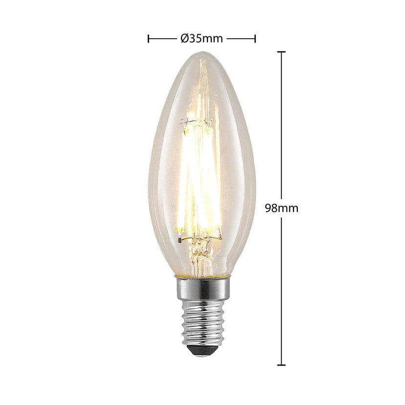 lampenwelt Arcchio LED-Leuchtmittel Filament Kerze E14 4W klar Preisnachlass