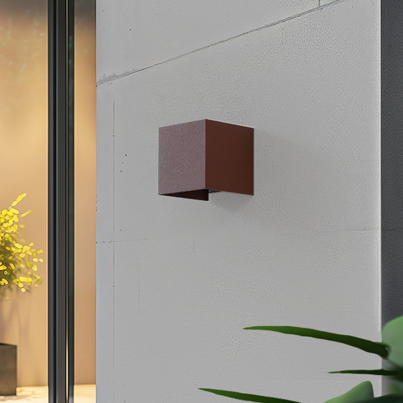 lampenwelt Lindby Smart LED-Außenwandlampe Dara rost eckig CCT RGB Tuya Begrenzt auf 3 Tage