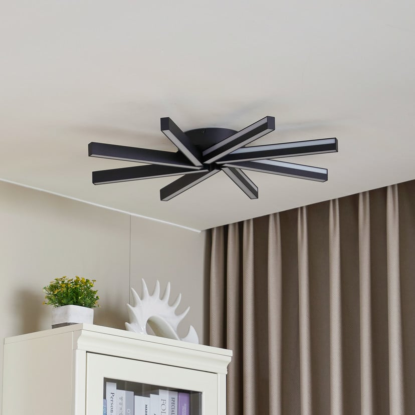 lampenwelt Lucande Smart LED-Deckenleuchte Tjado Ø70 cm schwarz RGBW Schlussverkauf