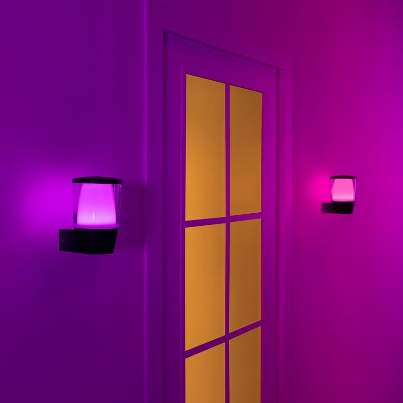 lampenwelt WiZ LED-Außenwandleuchte Elpas RGBW schwarz Fabrik Onlineshop