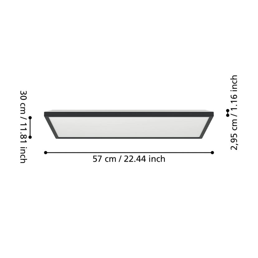 lampenwelt EGLO connect LED-Panel Rovito-Z schwarz 57 x 30 cm Sonderangebot