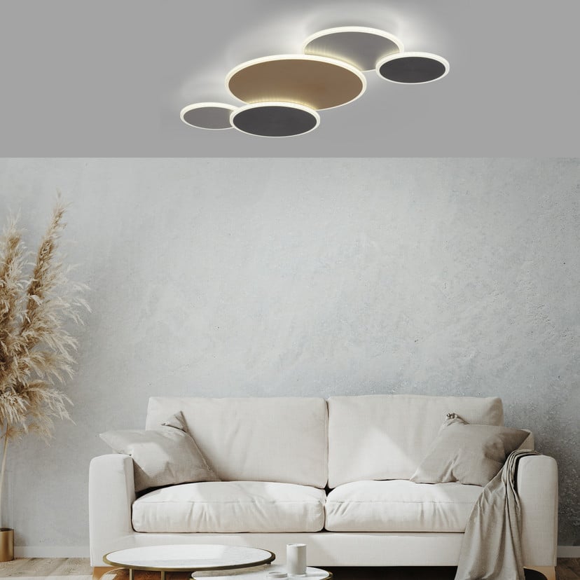 lampenwelt Paul Neuhaus Q-Piato LED-Deckenleuchte fünfflammig Black Friday