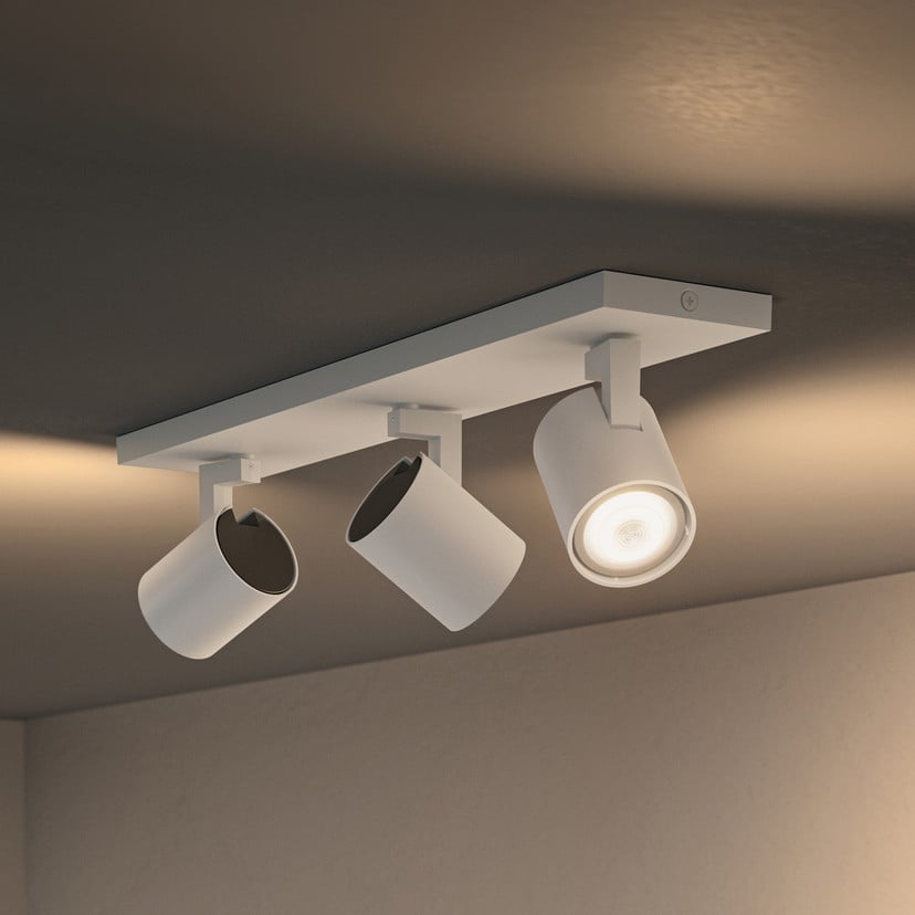 lampenwelt Philips Hue Runner LED-Spot 3-fl. Dimmschalter weiß
