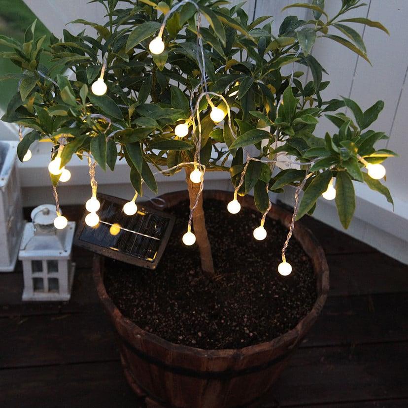 lampenwelt Warmweiß leuchtende LED-Solar-Lichterkette Globini