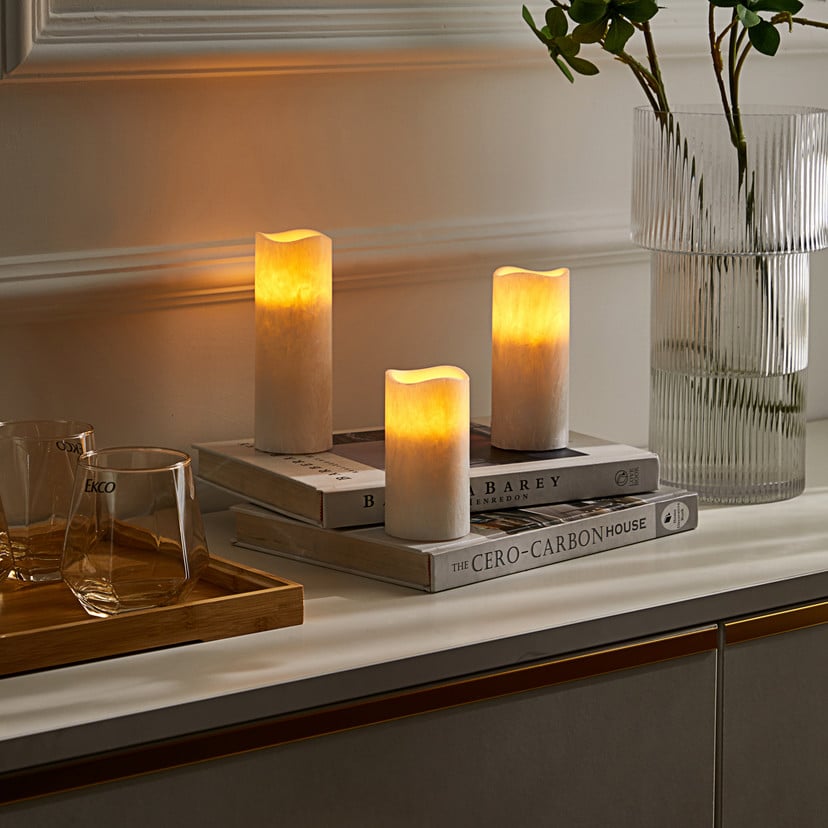 lampenwelt Lindby Candora LED-Kerze 3er-Set Fernbedienung