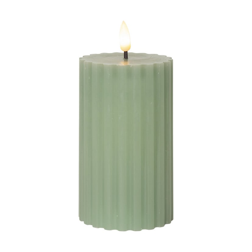 lampenwelt LED-Kerze Flamme Stripe grün 15 cm Echtwachs Batteriebetrieb Neueste Stile