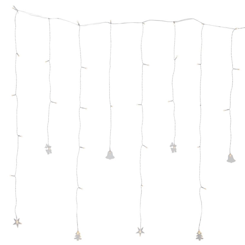 lampenwelt LED-Lichtervorhang Decy mit Weihnachtsmotiven Bis zu 65% Rabatt