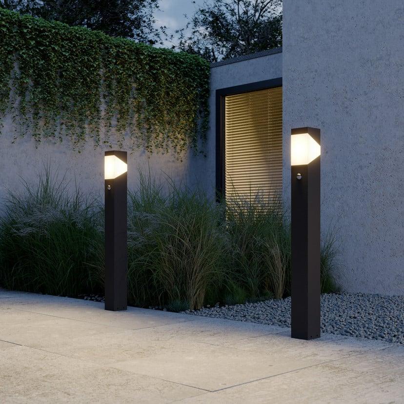 lampenwelt Lucande Wegeleuchte Kiran 100 cm Sensor grau IP44 E27 Blitzverkäufe