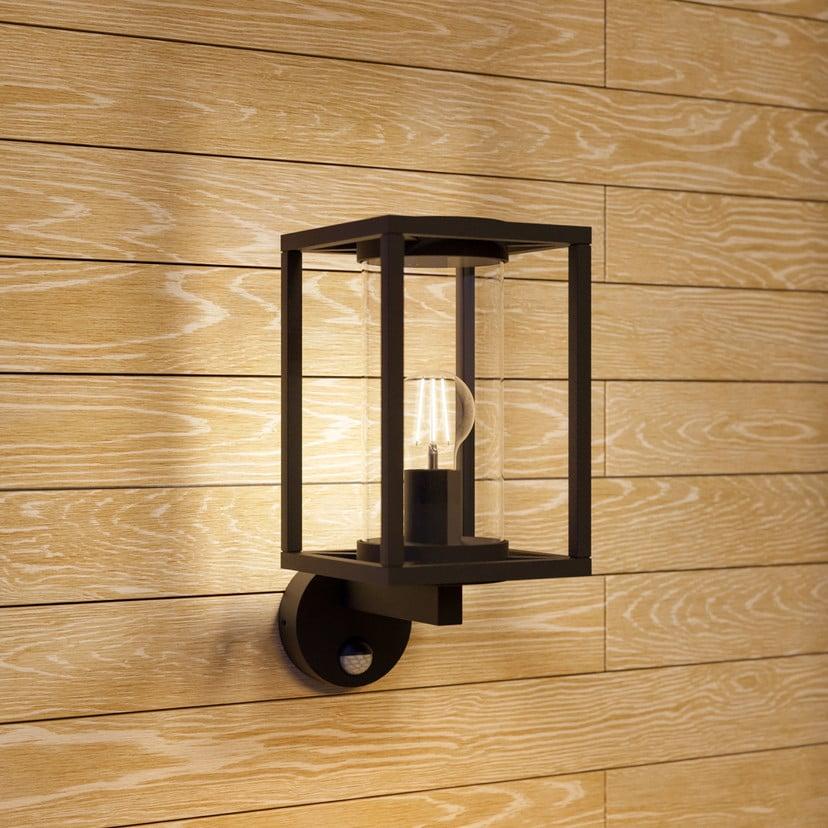 lampenwelt Lucande Außenwandlampe Ferda Sensor stehend grau E27 Kostenloser Versand