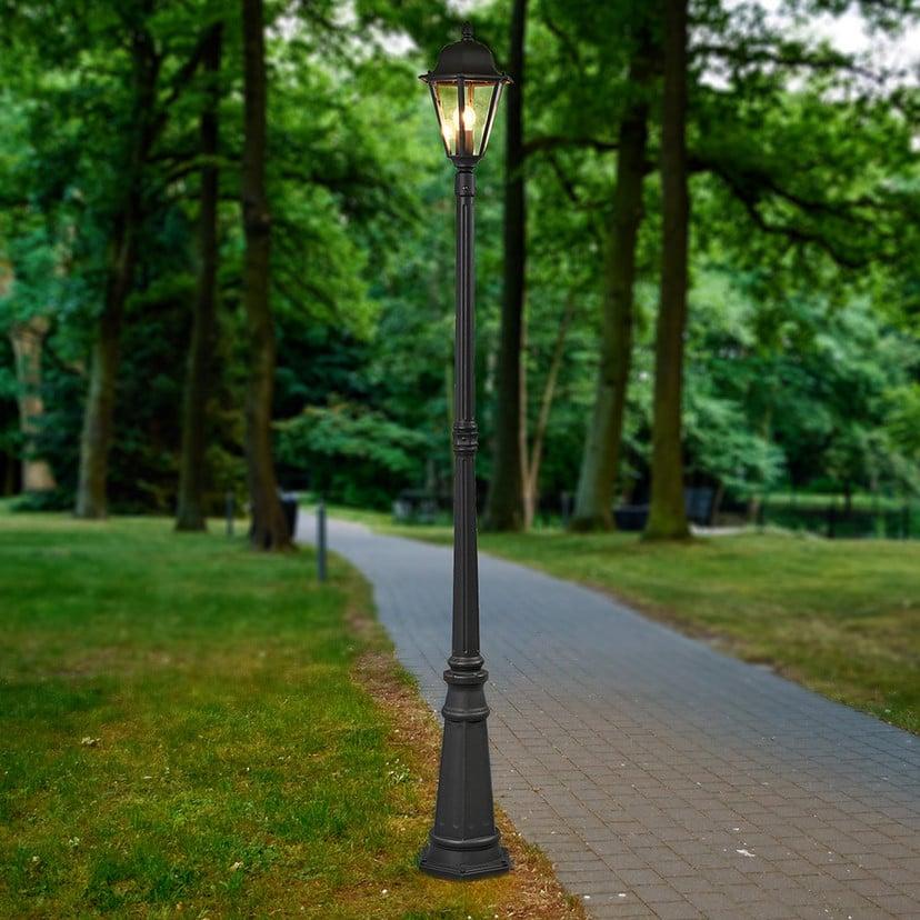 lampenwelt Lindby Außenleuchte Edana 211 cm anthrazit E27 IP44