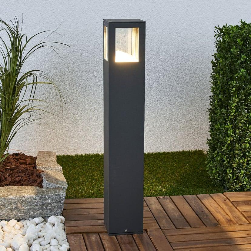 lampenwelt Lucande LED-Wegeleuchte Nicola 65 cm grafitgrau P54