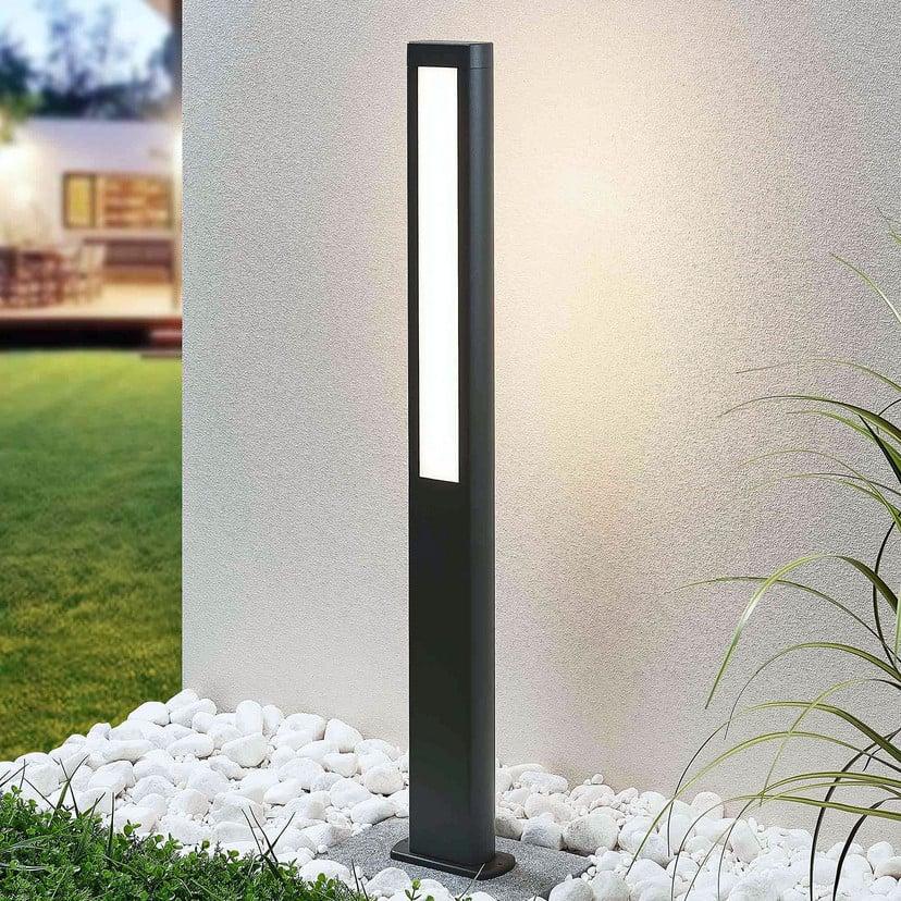 lampenwelt Lucande LED-Wegeleuchte Mhairi eckig anthrazit 100 cm