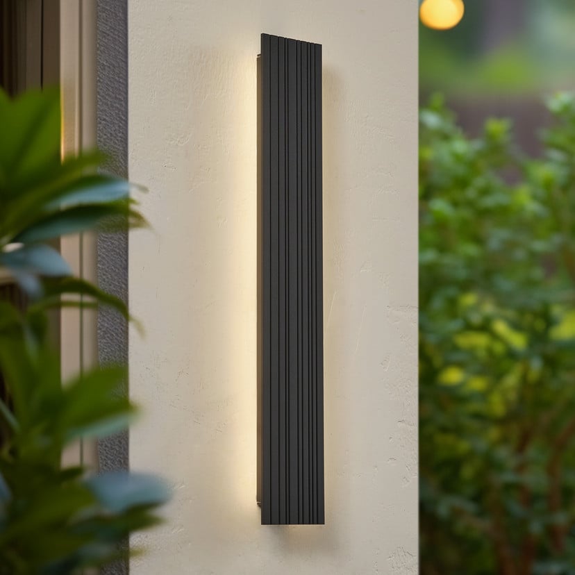 lampenwelt Lucande LED-Außenwandleuchte Melira Länge 60cm anthrazit