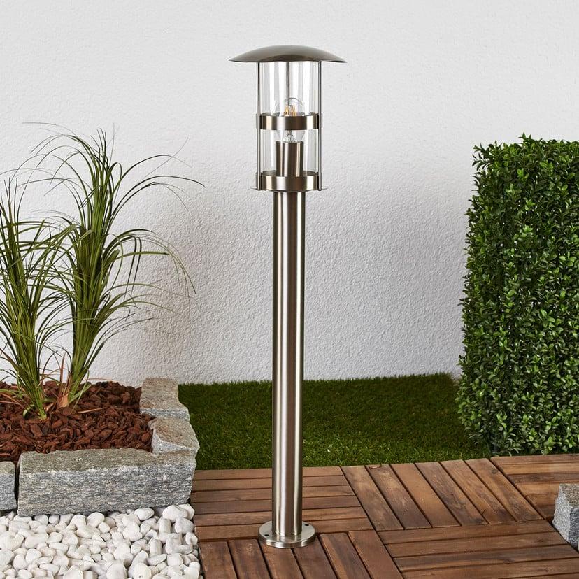 lampenwelt Lindby Wegelampe Noemi grau Edelstahl 80 cm IP44 Online Shopping