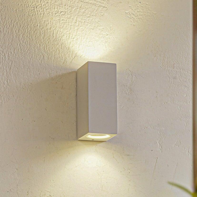 lampenwelt Lucande Außenwandleuchte Xava up/down weiß 2-flg. GU10