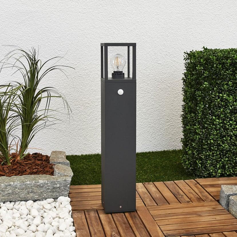lampenwelt Lucande Wegeleuchte Klemens 65 cm Sensor grafitgrau E27 Weihnachtsangebot
